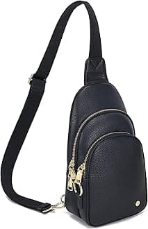 INICAT Small Crossbody Sling Bags Faux Leather Fanny Packs Purses for Women Everyday & Travel