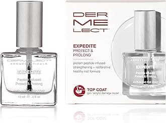 Dermelect Expedite Protect & Prolong Top Coat with Keratin Protein Peptides Strengthening, Hardening Protective High Shine, Quick Dry, Chip Free Treatment for Gel and Acrylic Damaged Nails 0.4 oz