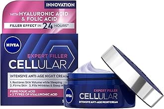 Hyaluron Cellular Filler Anti-Age Night Cream (50ml), Night Cream for Women with Hyaluronic Acid and Magnolia Extract, Anti Wrinkle Moisturiser, Anti-Age Face Moisturiser