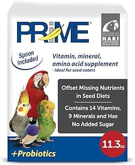 Hari Prime Parrot Vitamin, Mineral and Amino Acid Supplement for Seed Eating Birds, 11.3oz
