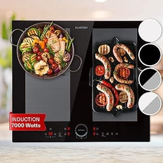 Klarstein Induction Hob, 7000W Electric Cooker, 4 Ring Pan, Built-In Table Top Cookers w/ 4 Hobs, Touch Control, Induction Heater Cooktops, Electric Hot Plates for Cooking