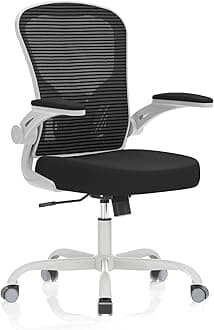 Synorla Office Chair, Ergonomic Desk Chairs 330LBS Capacity High Back Mesh Computer Chair with Flip-up Armrests, Comfy Work Chair with Adjustable Lumbar Support