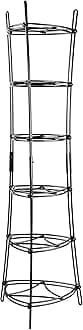 6-Tier, Kitchen and Pantry Cast Iron Cookware Storage Organizing Tower, Steel Construction, Matte Black, 32.67" x 20.19" x 6"