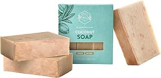 Crate 61 Organics, Handmade Vegan Natural Bar Soap Cold Pressed For Face And Body, With Premium Essential Oils, For Men And Women 3 Pack (Coconut)