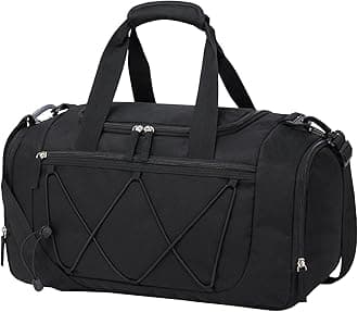 Vorspack Gym Bag for Men - 18 Inches Small Duffle Bag for Travel Lightweight Duffel Bag with Shoe Compartment Personal Item Travel Bag Weekender Bag for Travel Sports Gym - Black
