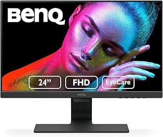 BenQ GW2480 24 Inch FHD 1080p Eye-Care LED Monitor, 1920x1080 Display, IPS Panel, 1Wx2 Speakers, Brightness Intelligence, Low Blue Light, Flicker-free, Ultra Slim Bezel, Cable Management System, HDMI
