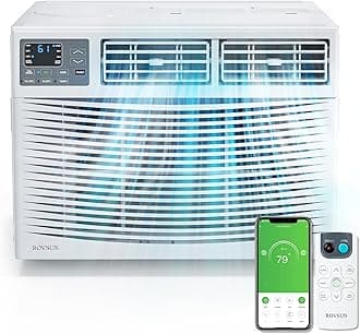 Smart 8000 BTU Window Air Conditioner with WiFi, Energy Saving Window AC Unit with Remote & App Control, Timer Function & Easy Install Kit, for Rooms up to 350 Square Feet, 115V/60Hz, White