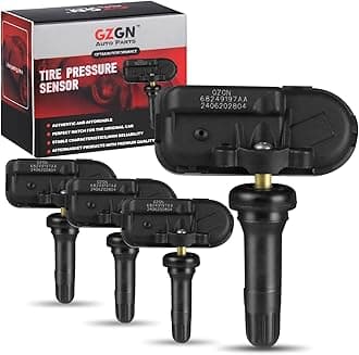 TPMS Tire Pressure Monitoring Sensor Compatible with Ram 1500/2500/3500//4500/5500 & Jeep Cherokee 2014-2012 - 4PCS Pre-Programmed 433MHz - Replace#68249197AA 68239720AA 68455823AB 68455824AB