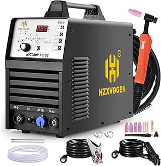 HZXVOGEN 200Amp AC/DC Aluminum TIG Welder with Pulse 4 in 1 Multiprocess Welding Machine Dual Voltage 110V/220V IGBT Inverter HF TIG/TIG/Stick/Arc/Spot Welder Machine