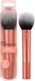 Real Techniques Ultra Plush Powder Makeup Brush, For Setting Powder, Bronzer, & Blush, Sheer, Buildable Coverage, Large, Fluffy Powder Brush, Vegan, Cruelty-Free & Synthetic Bristles, 1 Count