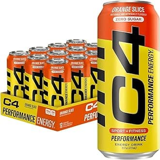 Cellucor C4 Sport + Fitness Performance Energy Drink Carbonated Pre-Workout Performance Beverage with Beta-Alanine Zero Sugar, Orange Slice Flavor, 473ml Cans, Pack of 12