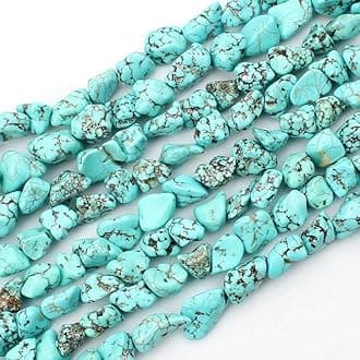 Blue Turquoise Howlite Gemstone Irregular Stone 11-14mm Beads for Jewelry Making DIY Beads Bracelets 15 inches