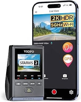 Dash Cam A119 Mini 2, STARVIS 2 Sensor, 2K 60fps/HDR 30fps Voice Control Car Dash Camera with 5GHz Wi-Fi GPS, Night Vision 2.0, 24H Parking Mode, Supercapacitor (SD Card Not Included)