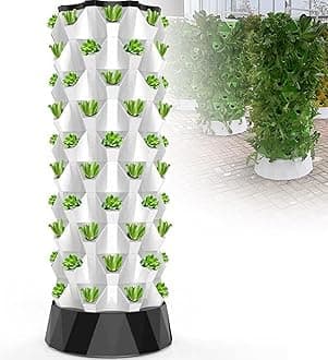 Hydroponics Tower Set Hydroponic Growing System Automated Aeroponic Tower Garden Hydroponic Growing Kit for Indoor & Outdoor with Hydrating Pump Timer Adapter,10Layers