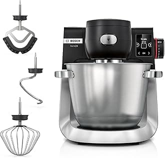 – Bosch Series 6 MUMS6ZM00G Stand Mixer with Intelligent Sensing Technology and Integrated Scale, Professional Patisserie Set Included, 1600W. Black/Silver Stainless Steel