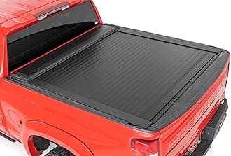 Rough Country Hard Retractable Truck Bed Cover for Chevy Silverado & GMC Sierra 1500 (2019-2025) - Sleek, Weather Resistant Aluminum Tonneau Cover fits 5'10 (69.9") Bed