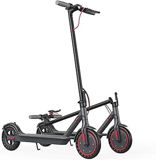 Electric Scooter for Adults - 350W Motor,Up to 19 MPH, 8.5" Solid Tires Portable Foldable Commuting Scooter for Adults with Double Braking System and App, 20 Miles Long-Range