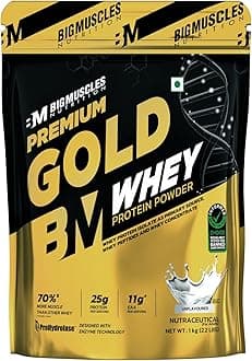Bigmuscles Nutrition Premium Gold Whey [1Kg] [Unflavoured]