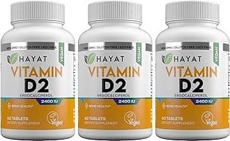 Vitamins Vegan Natural Vitamin D 2400 IU, D2, Certified Halal (Pack of 3)
