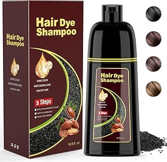 Dark Drown Hair Dye Shampoo 3 in 1 for Gray Hair Women and Men, Argan Champu Para Canas, Herbal Hair Dye Shampoo Natural Plant -500ml