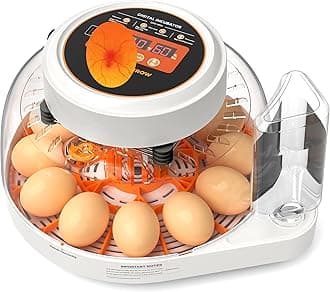 EVERYGROW 12 Egg Incubator for Hatching Eggs, Egg Incubator with Automatic Egg Turning and Humidity Control, Egg Candle Tester, Automatic Water Adding for Hatching Chickens, Ducks, Goose Eggs