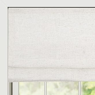 Cordless Linen Roman Shades, Premium Blackout Roman Window Shades, Custom Washable Fabric Roman Shades for Windows, Doors, French Doors, Kitchen Windows (1 Piece)