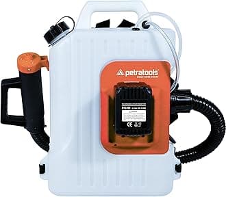 PetraTools Battery Backpack Fogger Machine, ULV Insect Bug Mosquito Fogger, Mosquito Sprayer - Commercial Hose, Padded Straps, (Battery 2.6 Gallon)