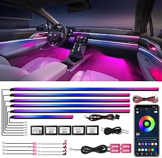 Dreamcolor Acrylic Interior Car Lights, WEBUPAR Car Accessories 18 in 1 Car LED Strip Lights with APP Control and 213 Modes, 175 inches 593 LEDs Fiber Optic Lights, RGB Neon Car Lighting