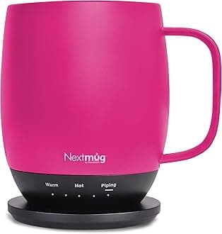 - Nextmug - Temperature-Controlled, Self-Heating Coffee Mug (True Pink - 14 oz.)