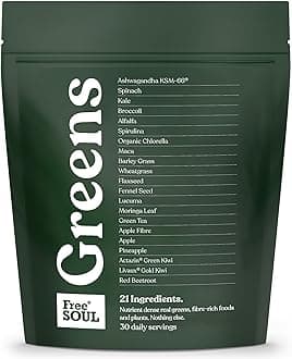 Greens | 21 Advanced Greens, Superfoods, and Adaptogens Including KSM-66 Ashwagandha, Vegan & Gluten-Free, Advanced Natural Formula | UK Made | 30 Servings | Original Flavour