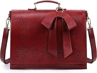 Women's Briefcase Vegan Leather Laptop Bag for Work Shoulder Computer Satchel Bag with Detachable Bow