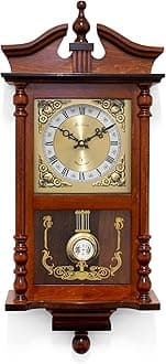 Acctim Westbury Radio Controlled Large Dark Wooden Westminster Chiming regulator Quartz Wall Clock with pendulum