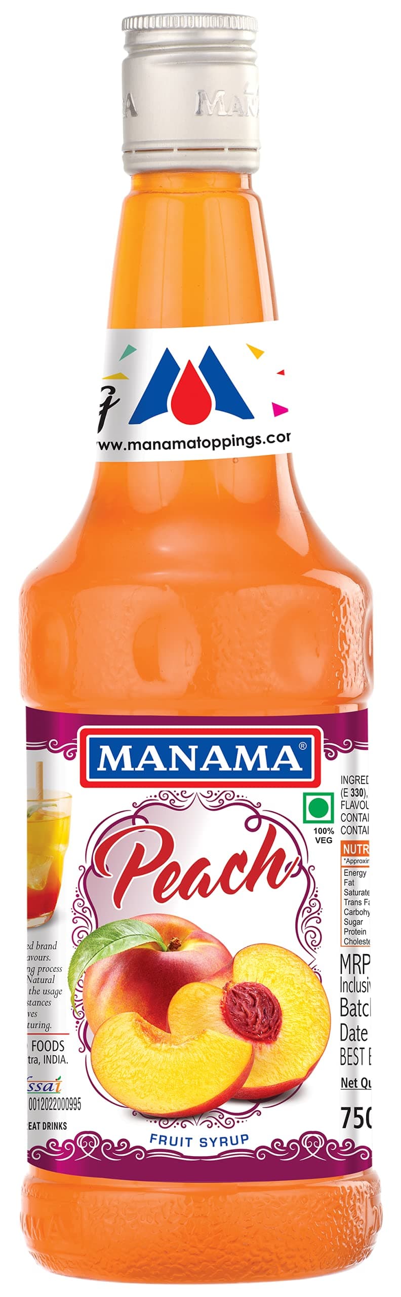 Peach Fruit Flavoured Syrup, 750ML