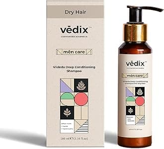 Vedix Ayurvedic Shampoo for Dry and Frizzy Hair, Vikleda Deep Conditioning Customized Sulfate Free Men Shampoo with Wheat Germ, Jojoba & Yashtimadhu, 100 ml
