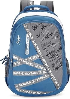 Skybags Riddle Blue Grey 46 Cms Casual Backpack with Raincover, BLUE GREY, One Size, Asian