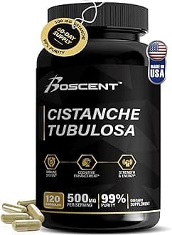 Cistanche Tubulosa Extract 500mg (120 servings) - 120 capsules - 50% Echinacosides,10% Acteosides - Natural Nootropic for Stamina, Immunity & Memory - Hormone Balance - Strength Booster for Men
