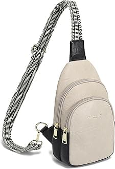 INICAT Small Crossbody Sling Bags Faux Leather Fanny Packs Purses for Women Everyday & Travel