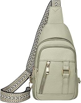 Canvas Crossbody Bags for Women Trendy Womens Small Backpack Travel, Anti-Theft RFID, Waterproof, Adjustable Shoulder Strap with Chest Strap, Green, Medium Size