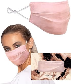 Beverly Hills Silk Face Mask. Pink Fashionable Designer Face Mask for Women. Washable Fabric Face Mask Reusable Facemask. 19 Momme Mulberry Silk Mask - Luxury Fashion Masks for Women