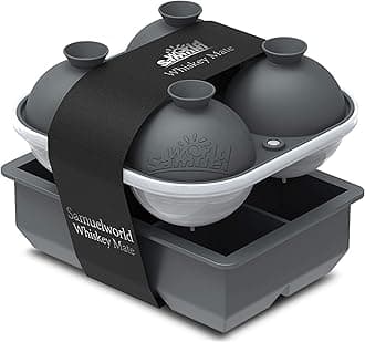 Samuelworld Ice Cube Trays - Jumble Big Cubes & 2.5 inches Large Sphere Ice Mold Combo for Whiskey and Cocktails, Keep Drinks Chilled (Grey)