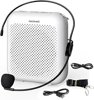 NORWII S358 10W Voice Amplifier Rechargeable 2000mAH, Portable Waistband and Wired Headset Microphone, Personal Microphone Amplifier for Teachers, Presentation, Training, Tour Guides ect