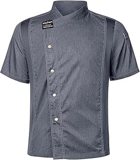 Cathalem Chef Shirts for Men Women, Unisex Chef Coat Short Sleeves Solid Chef Jacket Hotel Restaurant Work Shirt Uniform