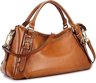 Women's Soft Genuine Leather Satchel Purses Top Handle Crossbody Bags Ladies Designer Medium Size Hobo Handbags
