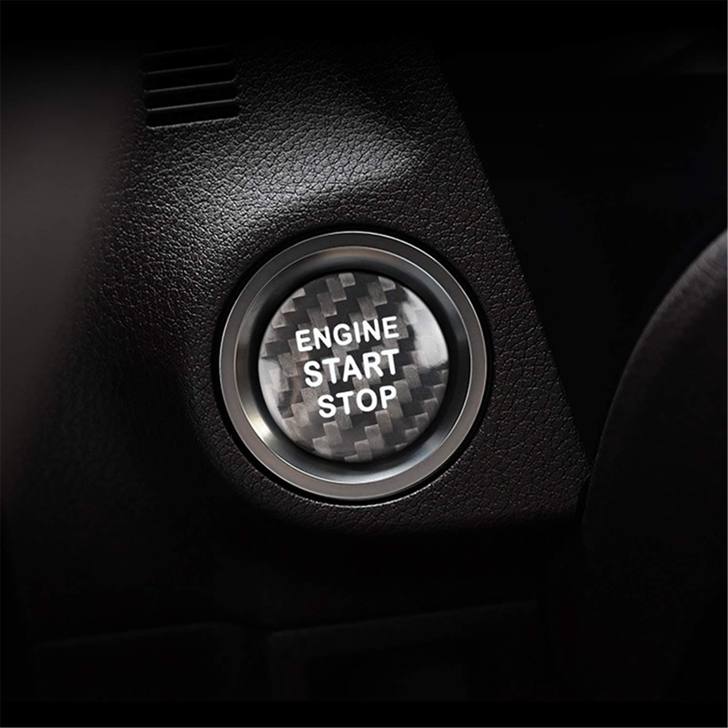 M.JVisun Black Ignition Starter Switch Sticker For Lexus ES GS IS LX NX RC F RX Start Stop Engine Button Cover Genuine Carbon Fiber Material