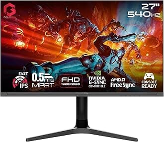 – GAMEON Titan Pro X Series 27" FHD 1920x1080 Gaming Monitor – 540Hz (Supports 480/360/300/280/240/165/144Hz) Fast IPS, 0.5ms MPRT, HDMI 2.1, FreeSync Premium, G-Sync, PS5 Compatible