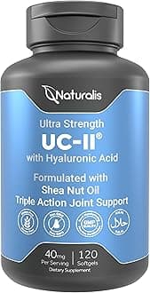 - UC-II 40 mg with Hyaluronic Acid and Shea Nut Oil | Enhanced Undenatured Type II Collagen for Better Joint Health, Mobility & Flexibility | Gluten-Free & Non-GMO | 120 Softgels