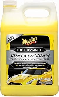 Meguiar's Ultimate Wash and Wax, Car Wash Soap and Wax Cleans & Shines in One Step, Shine & Protect with an Enhanced pH Balanced Car Paint Cleaner, 1 Gallon