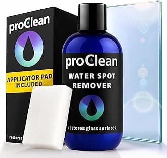 GlasWeld ProClean Hard Water Spot Remover Kit for Water Spots on Glass, Metal & More - Includes Applicator Pad - Water Stain Remover for Glass, Shower Door Cleaner & Car Window