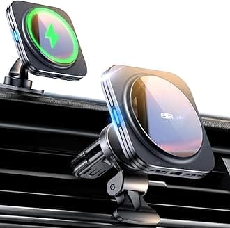 ESR Smartphone Holder Car Magnetic Rapid Charging Ultra-Strong Magnet Wireless Charger 15W Charger MagSafe Car Mount Magnetic Adsorption Multi-Angle Free Adjustment Stability Air Conditioner Louver