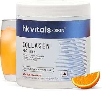 Marine Collagen Supplement for Men (Orange, 200g) | Vitamin C, E, Sodium Hyaluronate | For Youthful & Glowing Skin